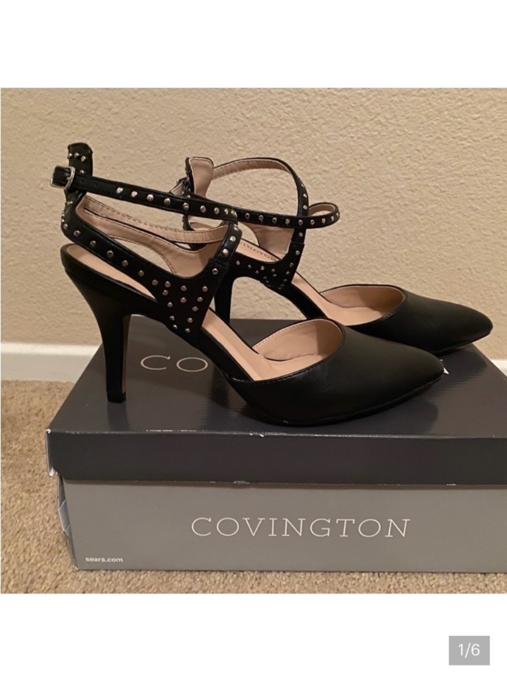 NWT Covington Black Studded Women's Heels
